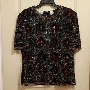 Vintage Scala Beaded Top